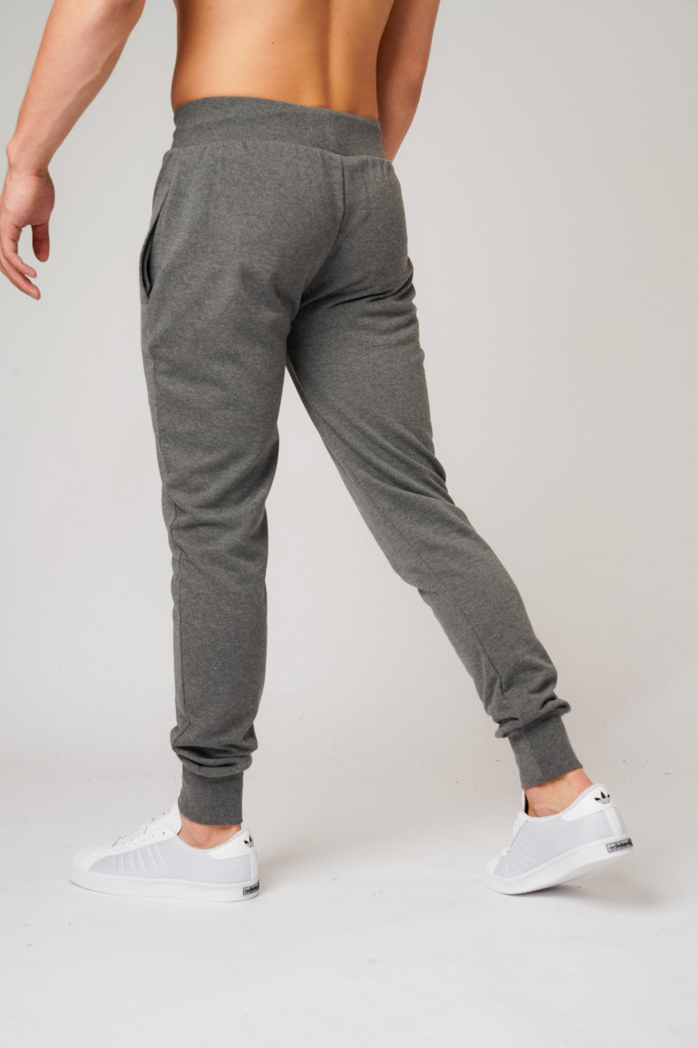 DON APPLIQUE GREY MARL AND DARK PURPLE JOGGERS - Don Jeans