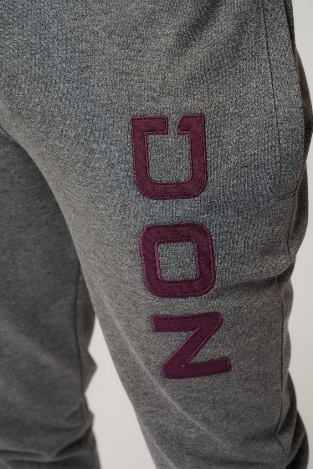 DON APPLIQUE GREY MARL AND DARK PURPLE JOGGERS - Don Jeans