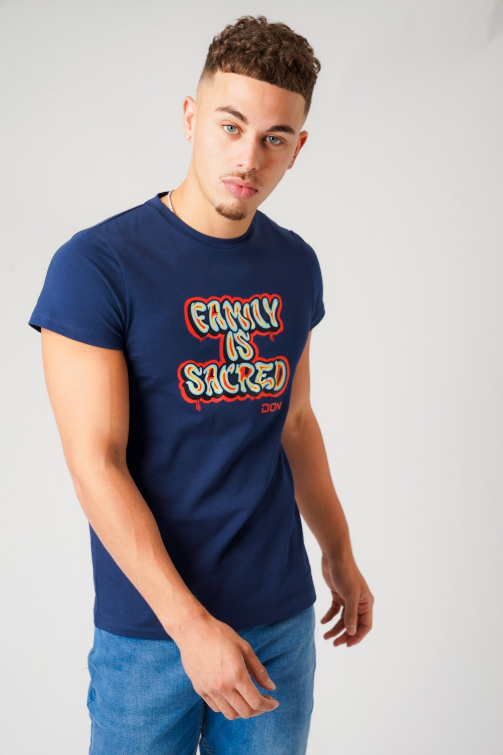 FAMILY IS SACRED NAVY T-SHIRT - Don Jeans