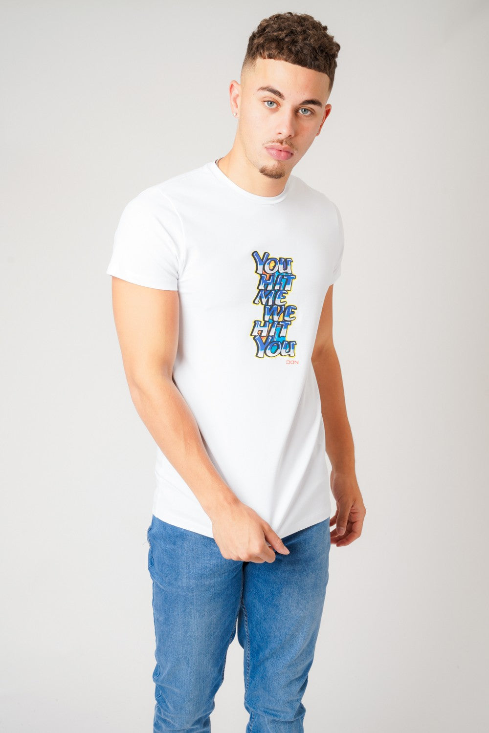 I HIT YOU WHITE T-SHIRT