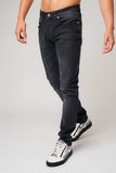 DON BLACK JEANS WITH GOLD PLATED BADGE