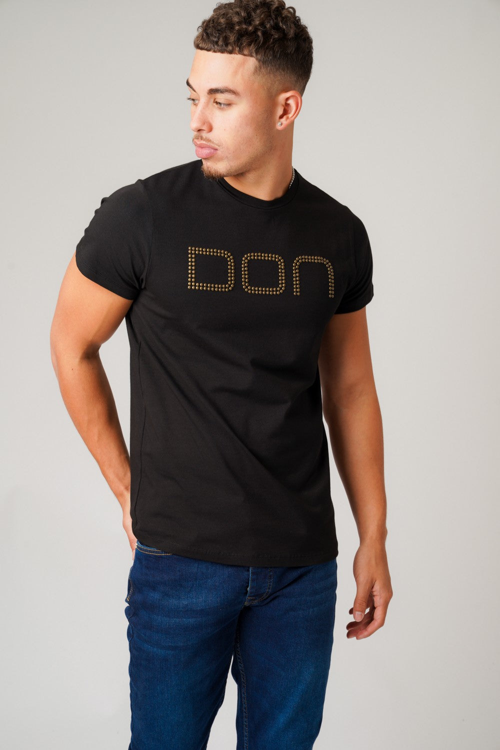 RIVET BLACK T-SHIRT - Don Jeans