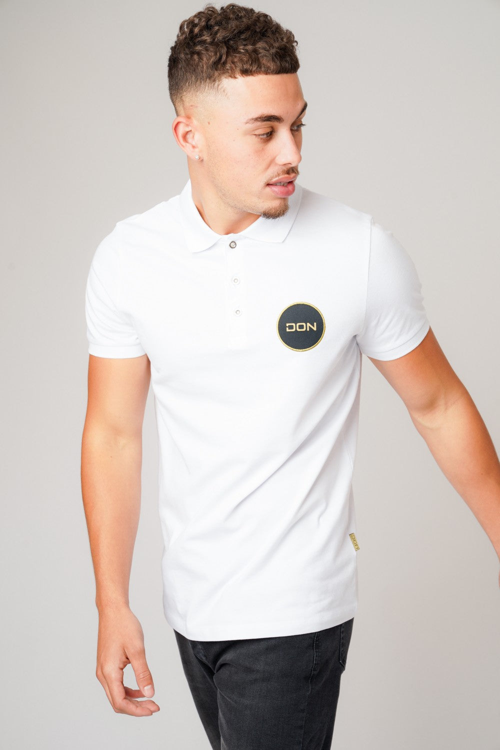DON PLAQUE WHITE  POLO T-SHIRT