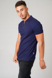 DON ZIP NAVY POLO T-SHIRT - Don Jeans