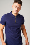 DON ZIP NAVY POLO T-SHIRT - Don Jeans