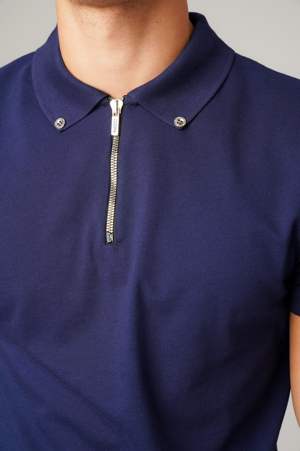 DON ZIP NAVY POLO T-SHIRT - Don Jeans